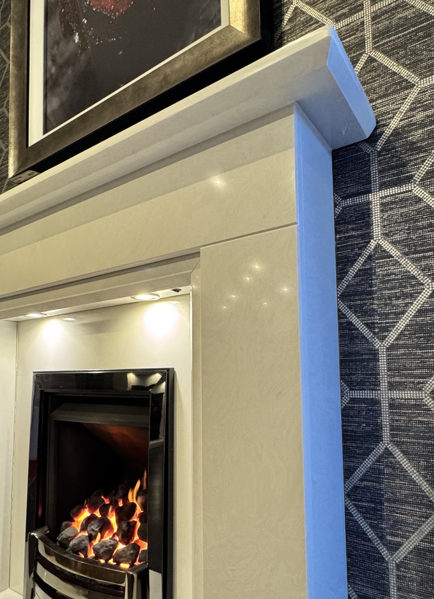 ROSEVILLE MARBLE FIREPLACE WITH LED DOWNLIGHTS