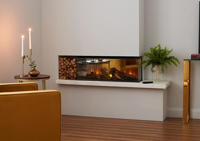 New Forest 870 Black Edition LED electric media wall fire