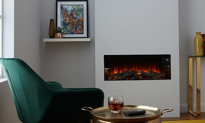 New Forest 870 Black Edition LED electric media wall fire