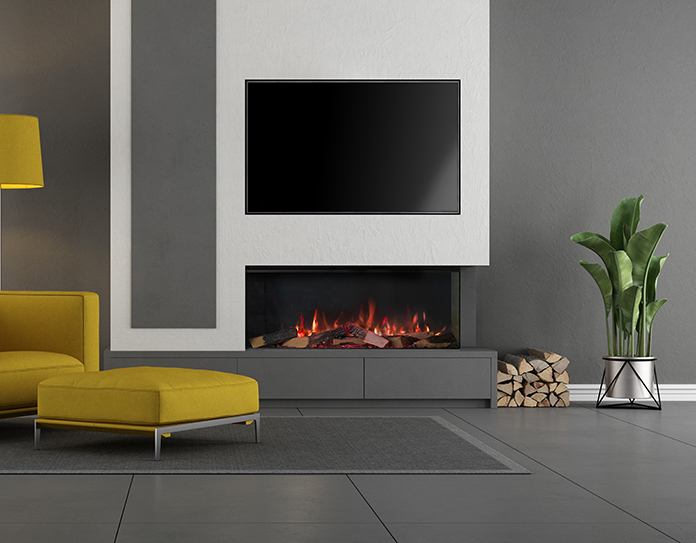 Vision e-Line Solus VS100 LED Media Wall fire electric fire