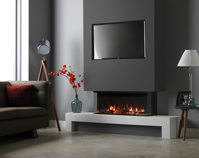 Vision e-Line Solus VS100 LED Media Wall fire electric fire