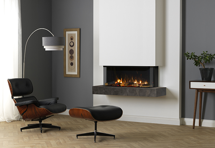 Vision e-Line Solus VS100 LED Media Wall fire electric fire