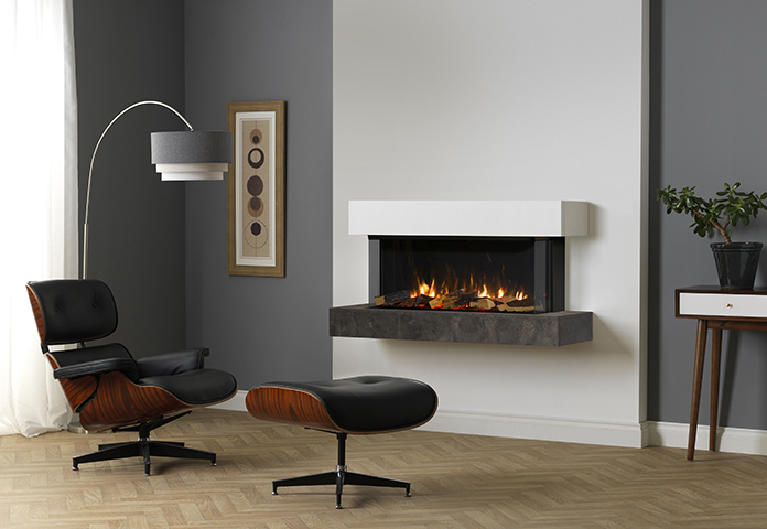 Vision e-Line Solus VS100 LED Media Wall fire electric fire