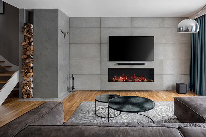 VISION E-LINE SOLUS VS130 LED MEDIA WALL ELECTRIC FIRE