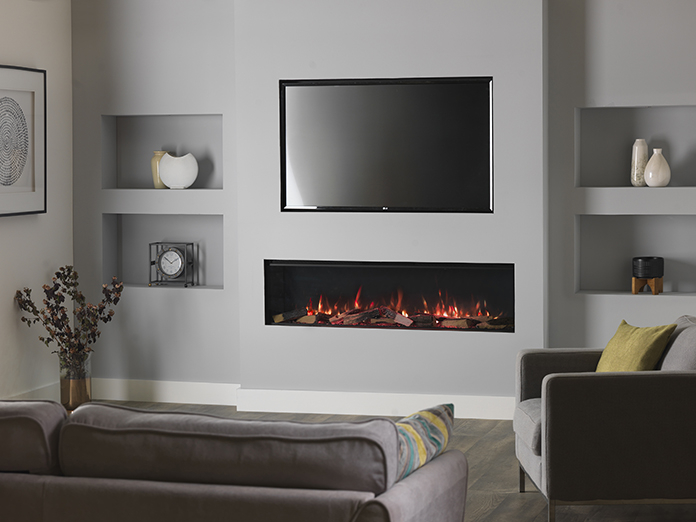 Vision e-Line Solus VS150 LED Media Wall electric fire
