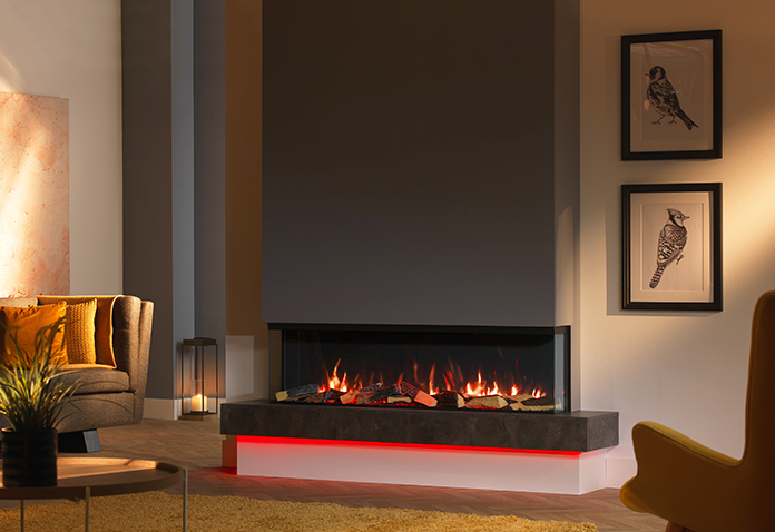 Vision e-Line Solus VS150 LED Media Wall electric fire