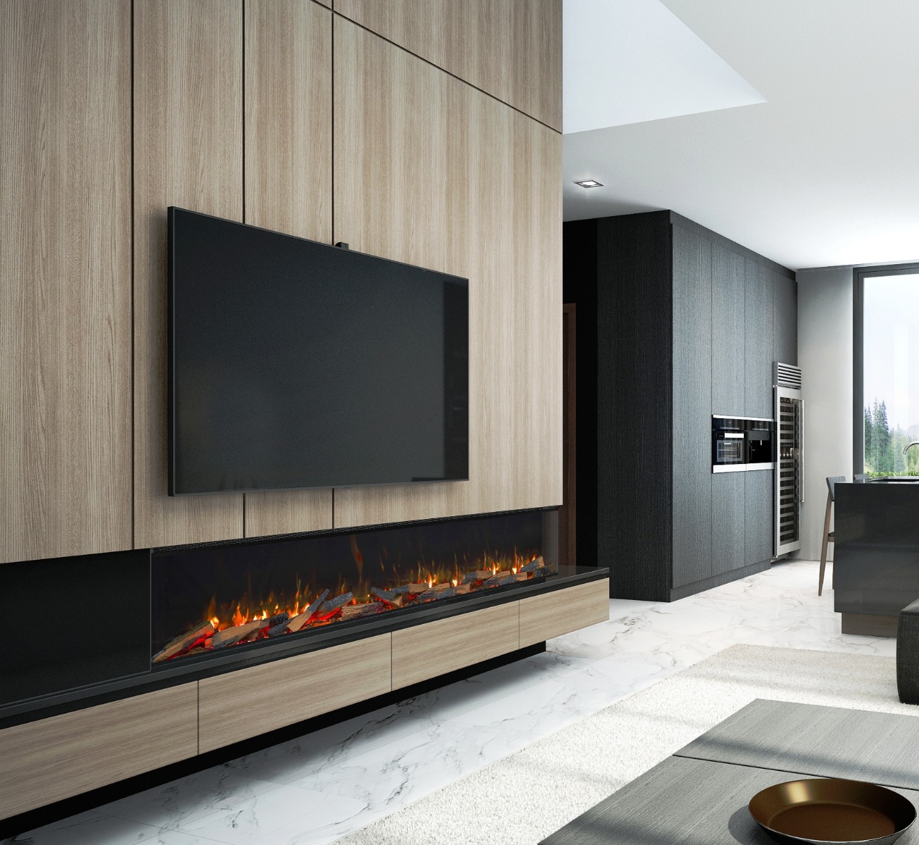 VISION E-LINE SOLUS VS220 MEDIA WALL ELECTRIC FIRE